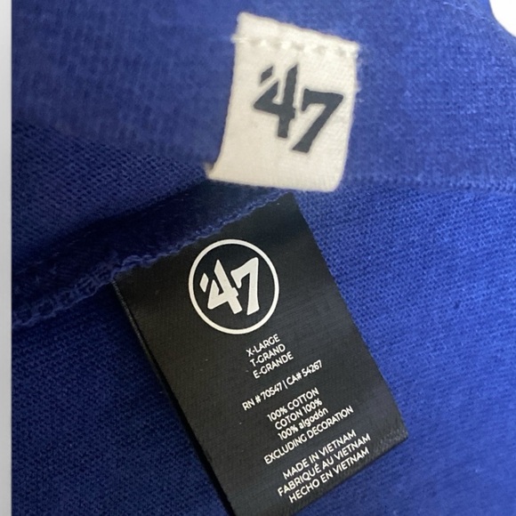 Chicago Cubs Baseball Cropped Long Sleeve Tee Shirt 47 Brand Royal Blue Apparel - Picture 5 of 10